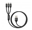 Kabel 3w1 Mcdodo Atom USB - Lightning + USB-C + microUSB 1,2 m czarny CA-3351